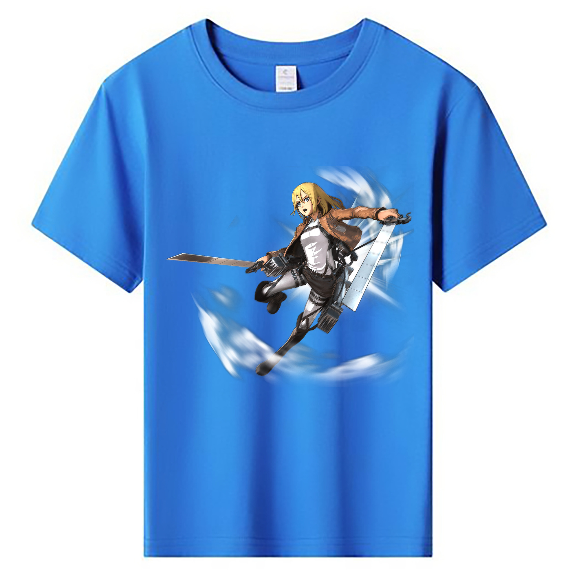 （画像用） 進撃の巨人 クリスタ·レンズ Attack on Titan Christa Lenz 綿100％キッズTシャツ（フロントプリント）